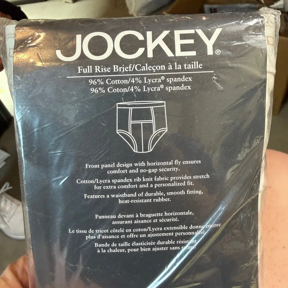 Vintage 1999 Jockey Pouch Full Rise Briefs White 3-Pack Large 1030/100 Mens